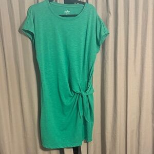 Soho Vibrant Green Tie-Front Dress